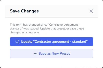 The Save Changes window offering to update the loaded entry or save the changes as a new one